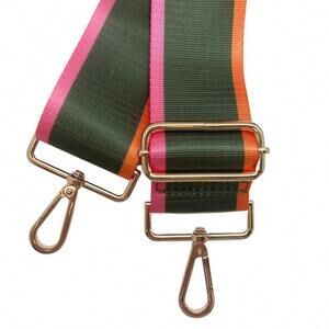 NEW CTHRU women's edged adjustable crossbody bag strap in pink orange edge